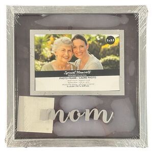 Special Moments Mom Silver Photo Frame 5x3.5 Floating Shadow Box Wall Mount